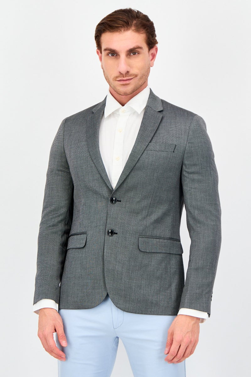 Celio Men Slim Fit Long Sleeve Checkered Casual Blazer, Multicolor - Image 1