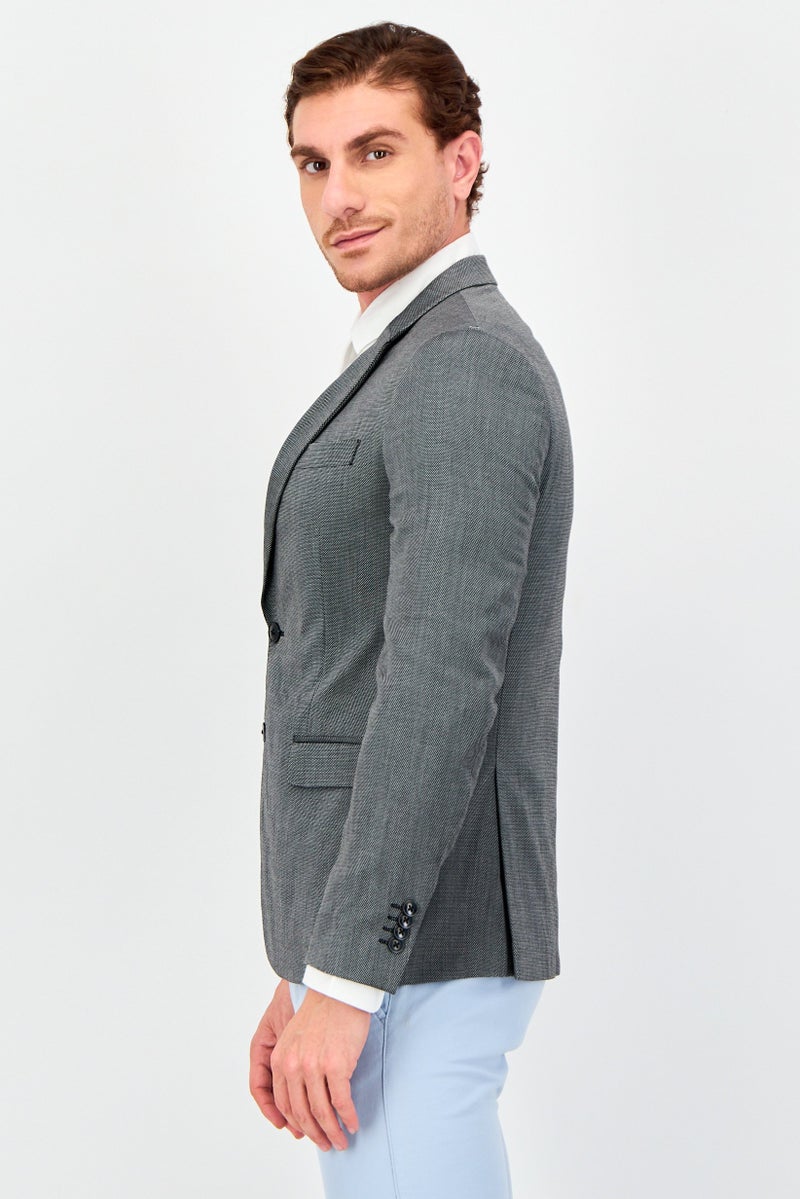 Celio Men Slim Fit Long Sleeve Checkered Casual Blazer, Multicolor - Image 2