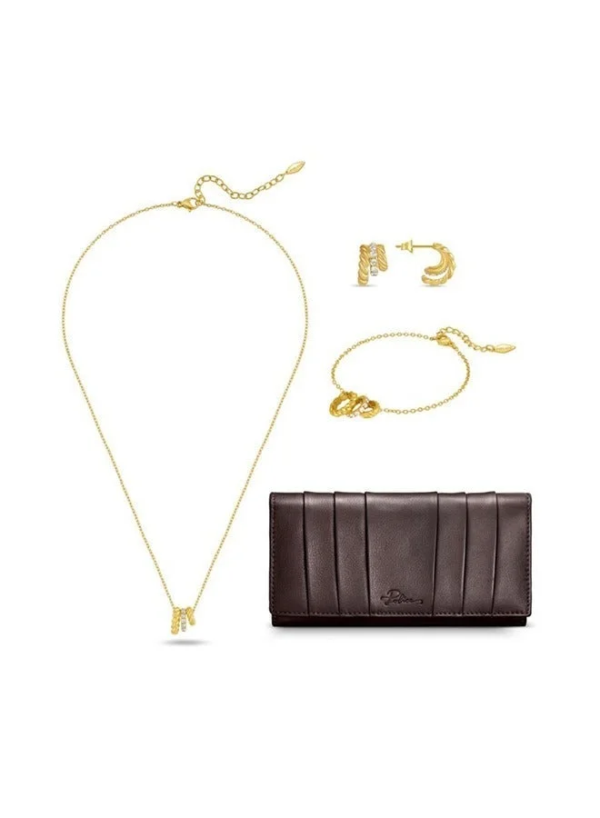 Police Lunesa Pendant Necklace, Stud Earrings, Bracelet & Wallet Gift Set for Women