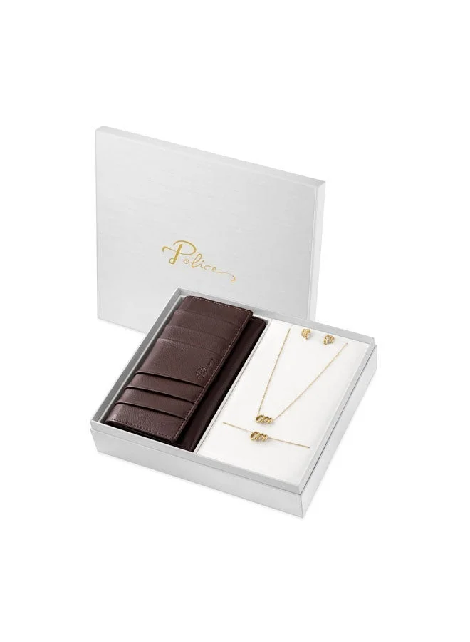 Police Lunesa Pendant Necklace, Stud Earrings, Bracelet & Wallet Gift Set for Women
