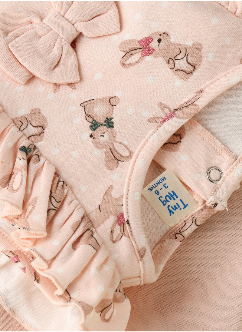 Tiny Hug Baby Girl Bunny Print Tunic and Leggings Set  - Image 4