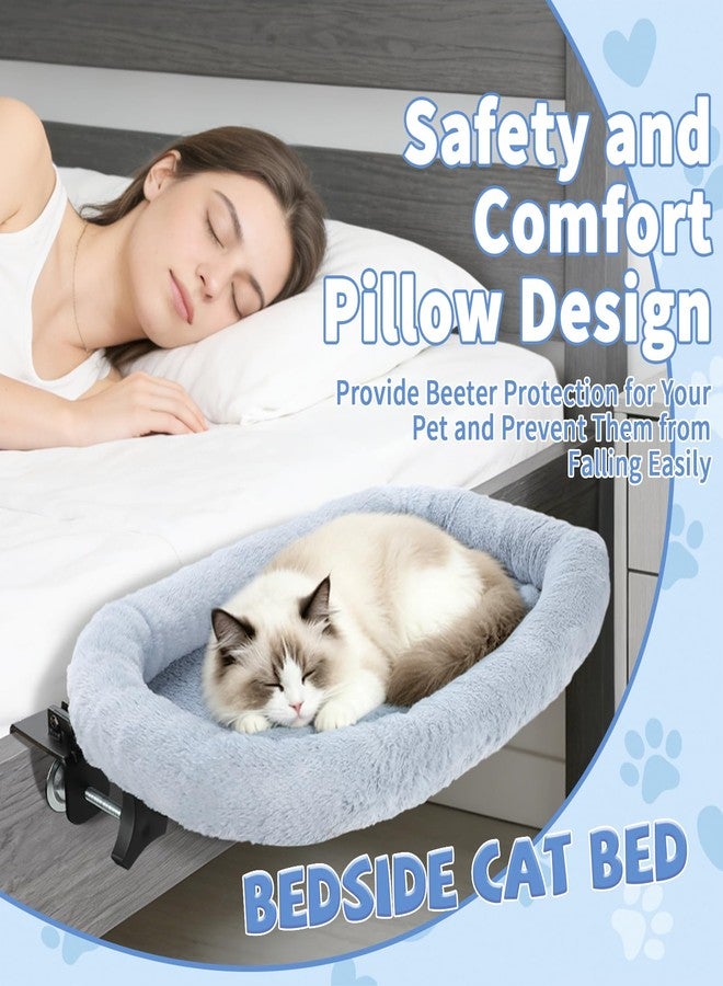 Midollarle Bedside Cat Bed, Foldable Cat Bed Attaches to Bed Frame, Gray - Image 2