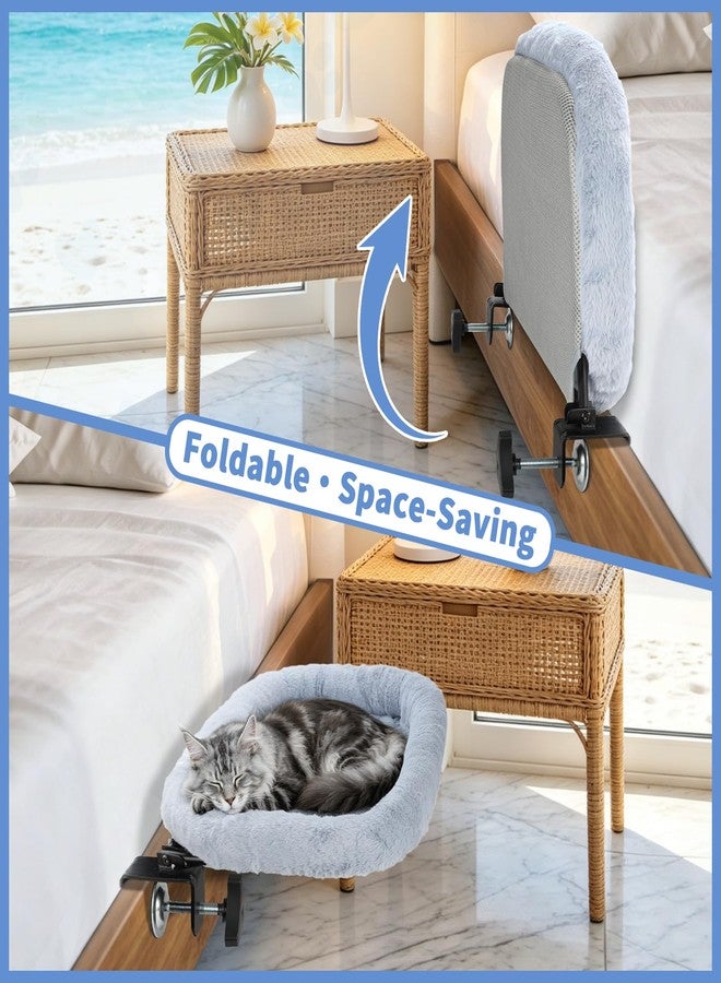 Midollarle Bedside Cat Bed, Foldable Cat Bed Attaches to Bed Frame, Gray - Image 5