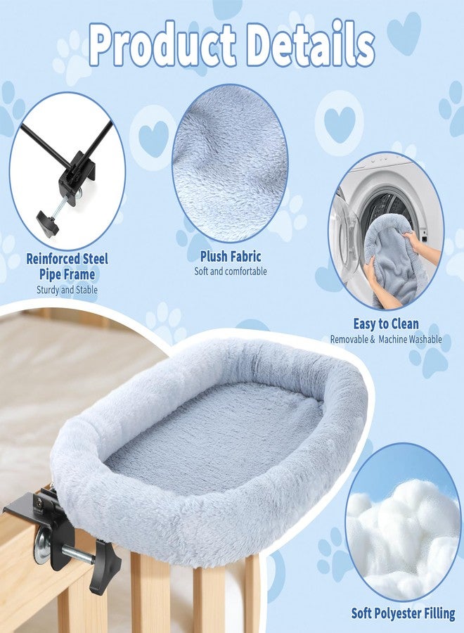 Midollarle Bedside Cat Bed, Foldable Cat Bed Attaches to Bed Frame, Gray - Image 4