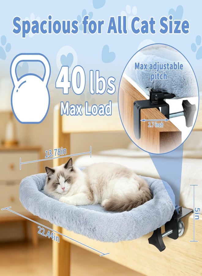 Midollarle Bedside Cat Bed, Foldable Cat Bed Attaches to Bed Frame, Gray - Image 3