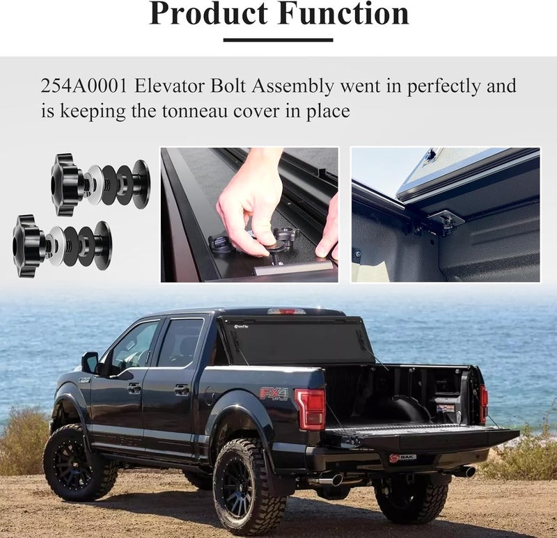 WFCYX 2 Set 254A0001 Tonneau Cover Clamp Service Kit - Elevator Bolt Assembly, Fit for Hard Folding Truck Bed Tonneau Cover, Universal Fit - Image 4