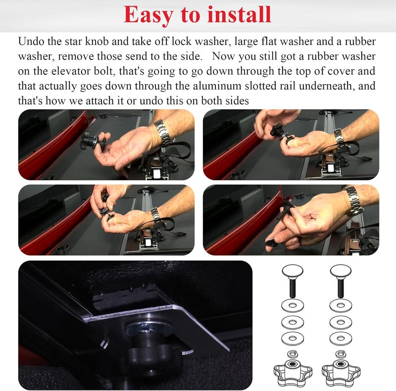 WFCYX 2 Set 254A0001 Tonneau Cover Clamp Service Kit - Elevator Bolt Assembly, Fit for Hard Folding Truck Bed Tonneau Cover, Universal Fit - Image 5