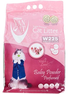 VAN CAT 10 Kg Baby Powder Perfumed White Bentonite Clumping Cat Litter  - Image 1