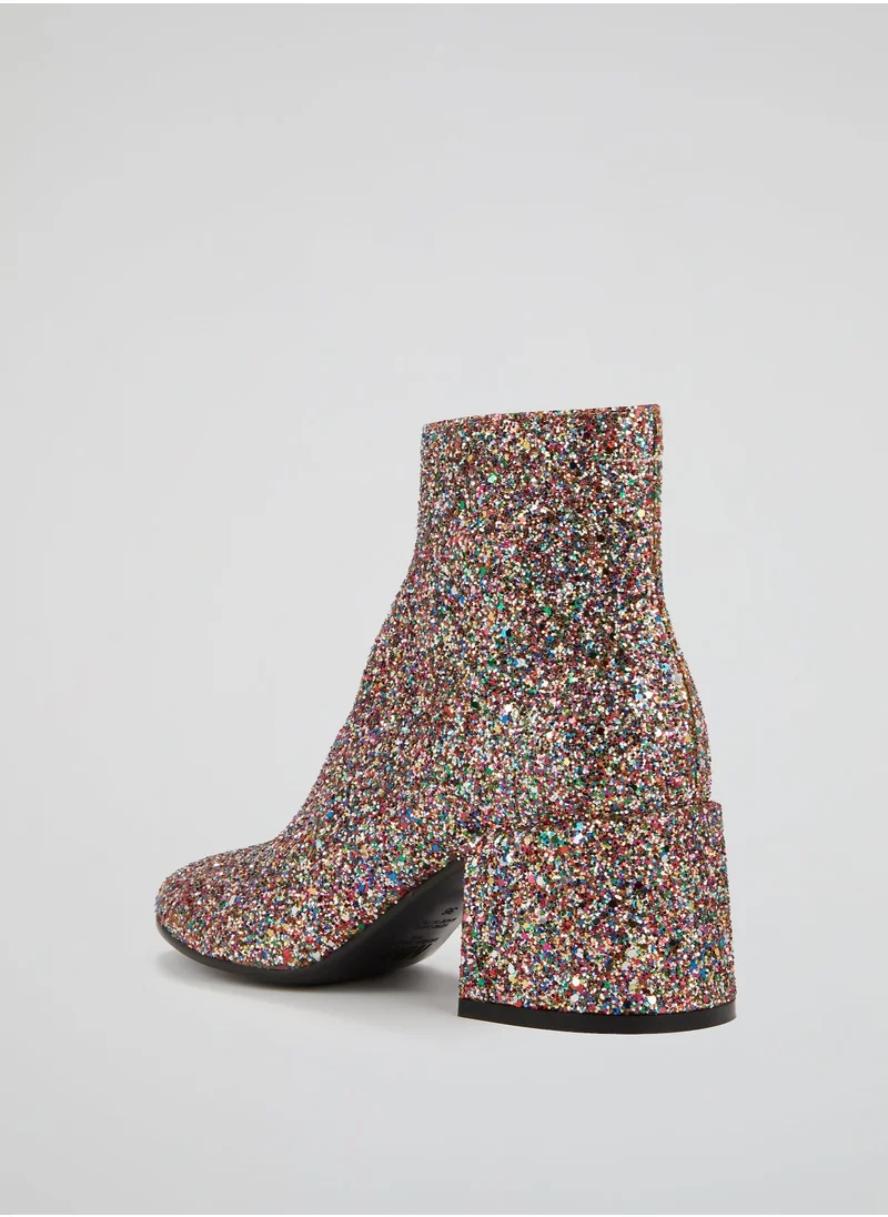 إم إم 6 Glittered Block Heel Boots