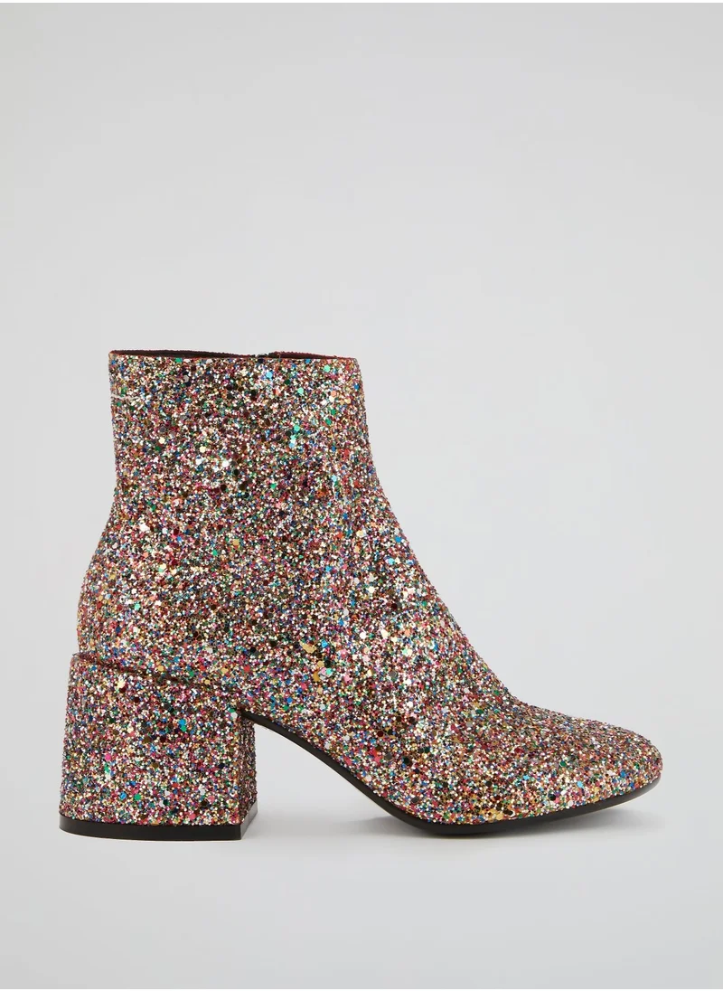 إم إم 6 Glittered Block Heel Boots