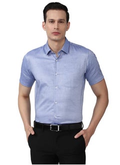Peter England Peter England Men's Regular Fit Shirt (PESHMNUBD18900_Medium Blue  - Image 1