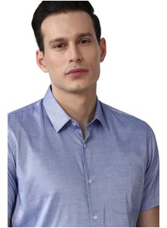 Peter England Peter England Men's Regular Fit Shirt (PESHMNUBD18900_Medium Blue  - Image 4