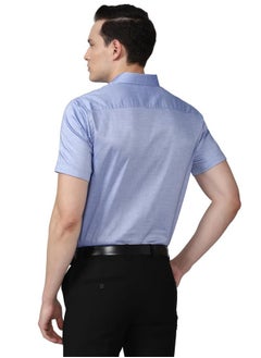 Peter England Peter England Men's Regular Fit Shirt (PESHMNUBD18900_Medium Blue  - Image 3