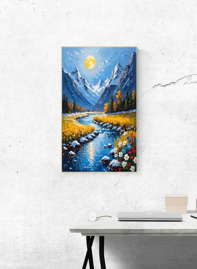 ldazao Mountain Paint by Numbers Kit for Adults Beginner Scenery Adult Paint by Number Kits Canvas Adults' Paint-by-Number DIY Oil Painting Kits for Gift Home Wall Decor 16x20 Inch - Image 4