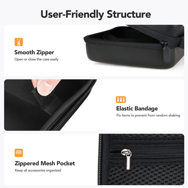 DEPSTECH DEPSTECH Original Endoscope Case, Wireless Borescope Carrying Bag WiFi & USB Scope Cameras, Upgraded Large-Capacity Hardshell Case, Compatible with 4.3" Inspection Camera DS300, Black - Image 3