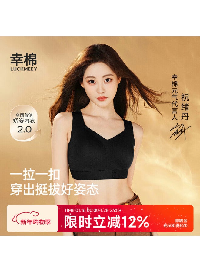 Luckmeey Posture Correction Bra For Women Second Generation Front Closure Small Chest Push-up Back Straightening Shaping Anti-sagging Bra