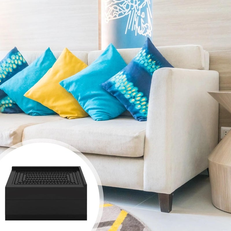 for Extra Storage, 4.5×2.4×2.9, Pp Rectangular Furniture Risers, 4 Pcs Heavy Duty Bed Risers, Home and Office Suitable, Black Furniture Lifts, Non-Slip Secure Design - Image 3