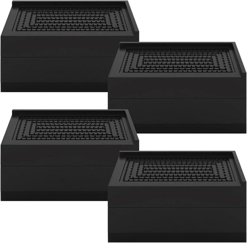 for Extra Storage, 4.5×2.4×2.9, Pp Rectangular Furniture Risers, 4 Pcs Heavy Duty Bed Risers, Home and Office Suitable, Black Furniture Lifts, Non-Slip Secure Design - Image 1