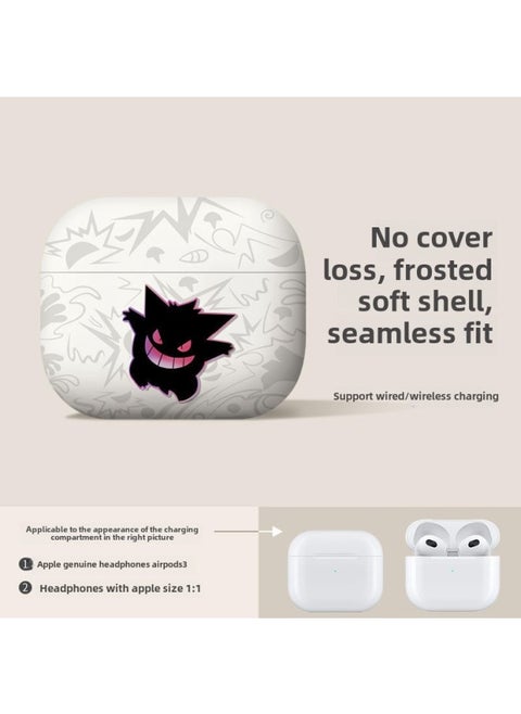 Strawberry Bear Family Airpods Protective Case Cartoon Cute Suitable For Apple 1/2/3 Generation Bluetooth Headset Soft Case-Color:Geng Ghost-white-Model:Airpods1/2nd Generation