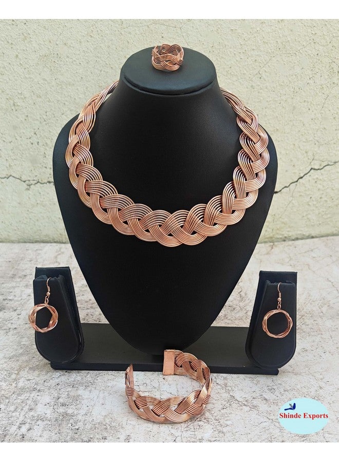 SHINDE EXPORTS pure copper choker necklace set jewellery for women (Design 1) - Image 4