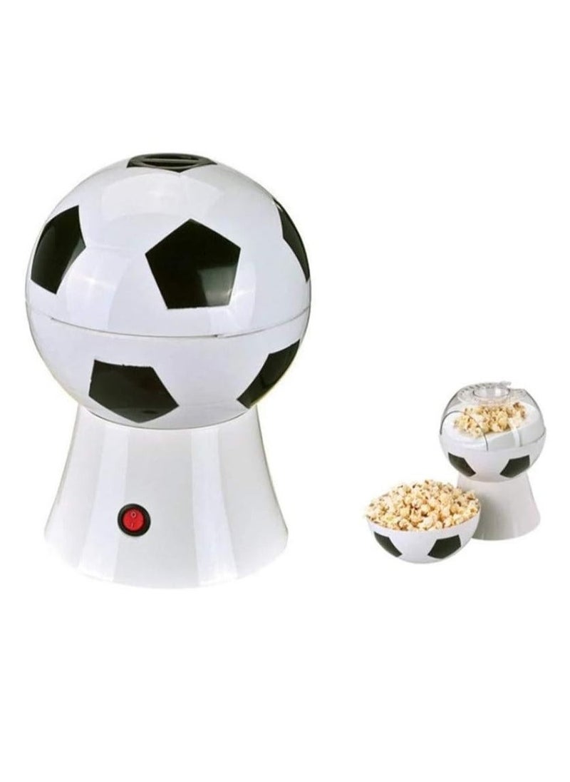 JAJEEK Popcorn Poppers Air Popcorn Maker for Healthy, Fat-Free Retro Hot Air Popcorn – Football Style Design, Perfect for Family Movie Nights, Parties, and Snacks (White and Black) - Image 4