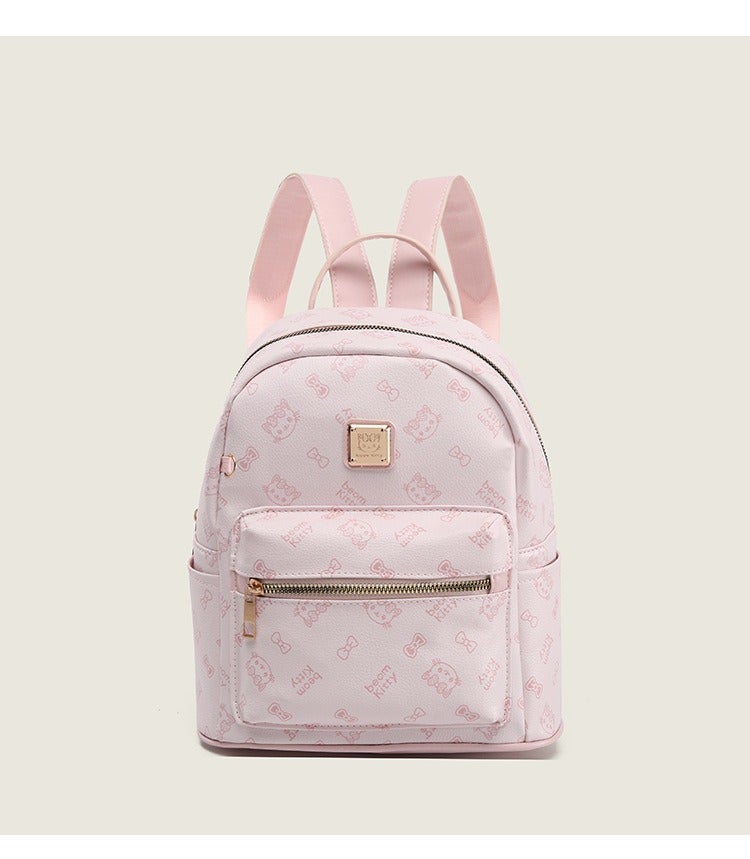 Hello Kitty Cartoon Cat Print Backpack for College Students Commuting Lightweight Travel Backpack - Image 2