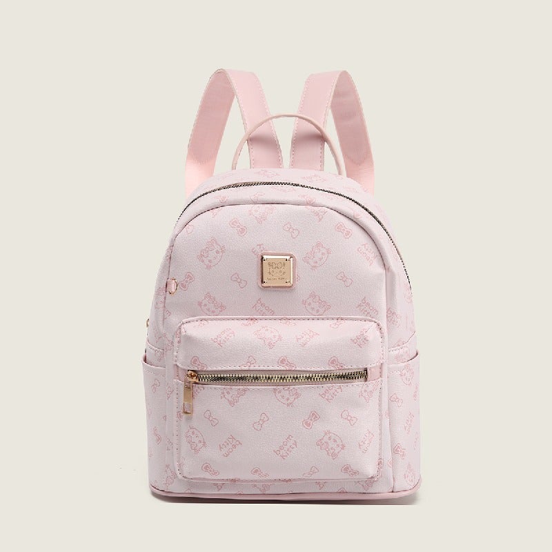 Hello Kitty Cartoon Cat Print Backpack for College Students Commuting Lightweight Travel Backpack - Image 1