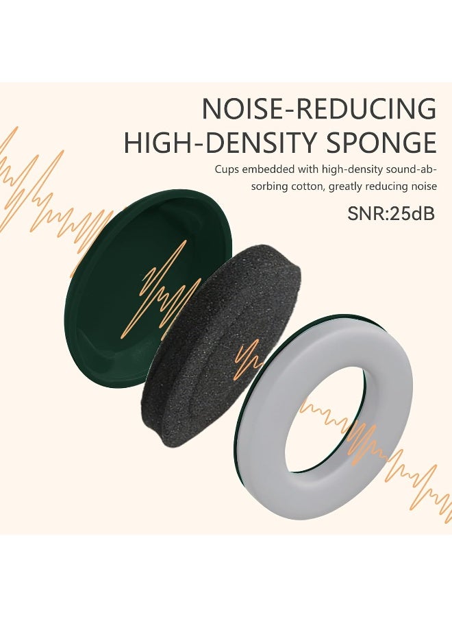 LYSIAN Baby Noise Reduction Earmuffs â€“ Noise Cancelling Headphones for Infants and Kids, Perfect for Travel, Airplanes, Concerts, Fireworks. 25dB Sound Block, Dark Green - Image 2