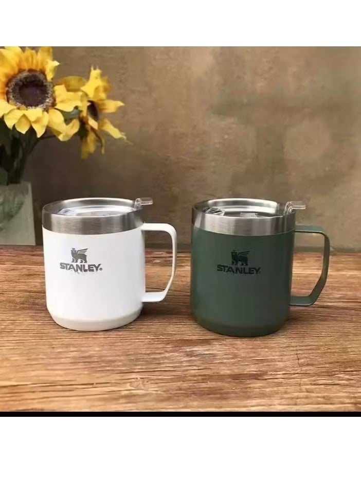 Stanley Classic Legendary Camp Mug with Lid – 12oz (350ml), Stainless Steel Vacuum Insulated, Hot & Cold Retention, Outdoor Camping Mug, Green - Image 3