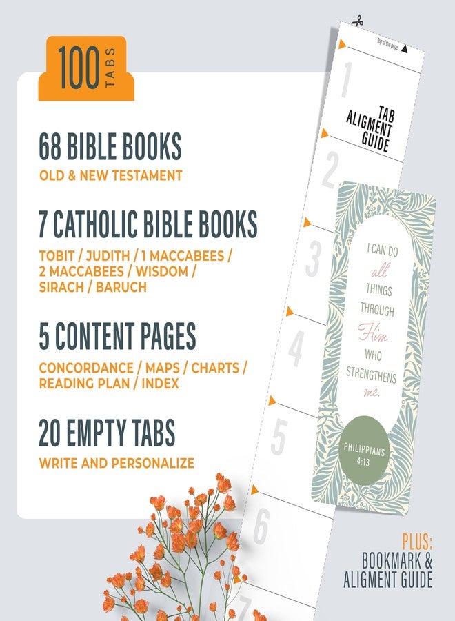 OFFILICIOUS Vintage Bible Book Tabs, 100 Soft-Touch, Laminated Bible Tabs for Study Bible, Durable Tabs for Bible, Protestant & Catholic Bible Tabs, Bible Tabs for Women & Men - Image 2