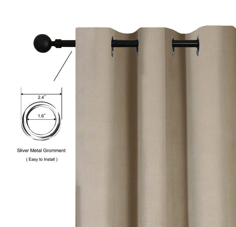 HOME MAX 90 Blackout 7 Feet Solid Door Curtains for Living Room Bedroom Hall BalconyRoom Darkening Curtain Set of 2 Gold - Image 2