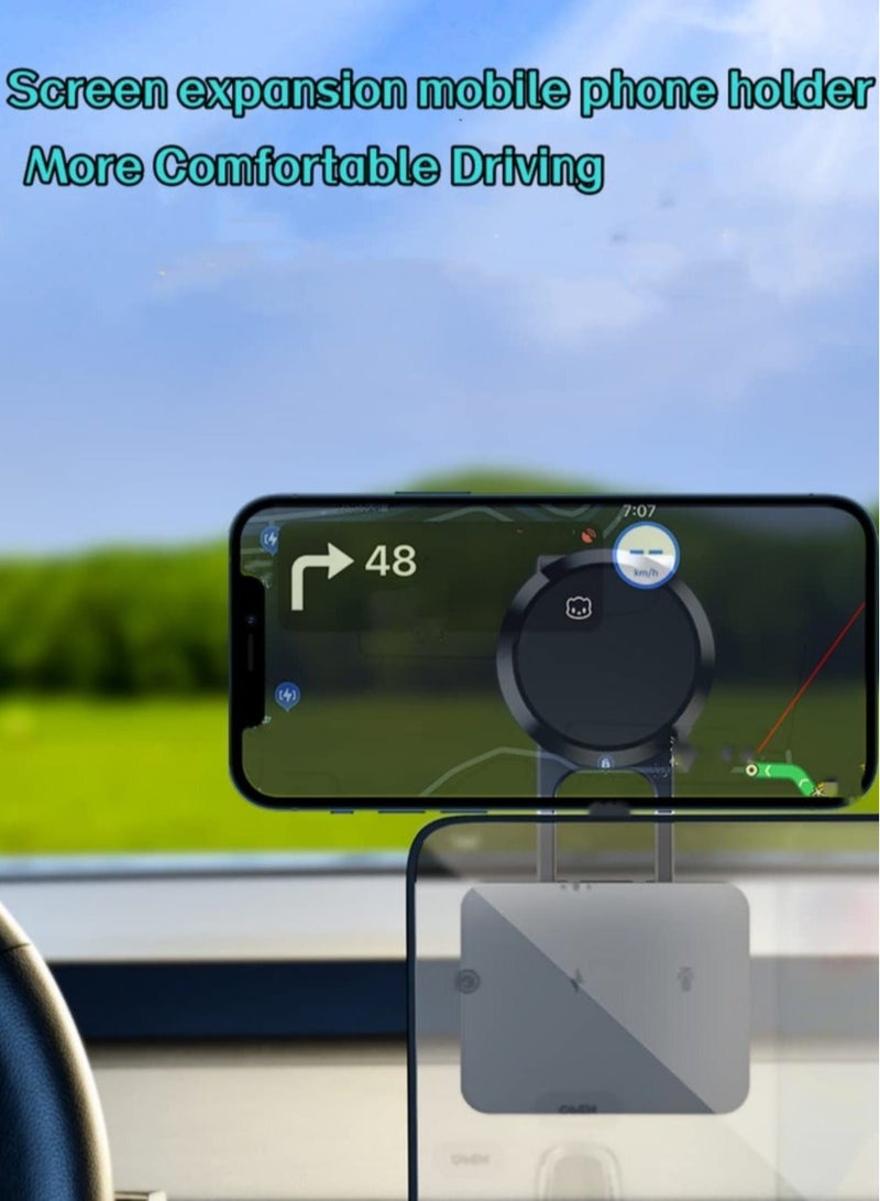 Captaintech SYOSI Magnetic Phone Mount for Car Alloy Folding Car Phone Holder Mount 【Stronger 6X Magnets】 360°Rotation Universal Dashboard Phone Holder Magnetic Car Mount for iPhone Samsung 4-7in All Phones - Image 3