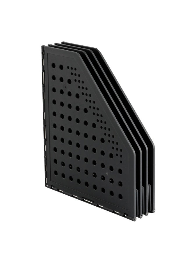 ديلي Collapsible Magazine File Holder, Desk Organizer Document Folder For Office Organization And Storage, 3 Vertical Compartments, - Image 5