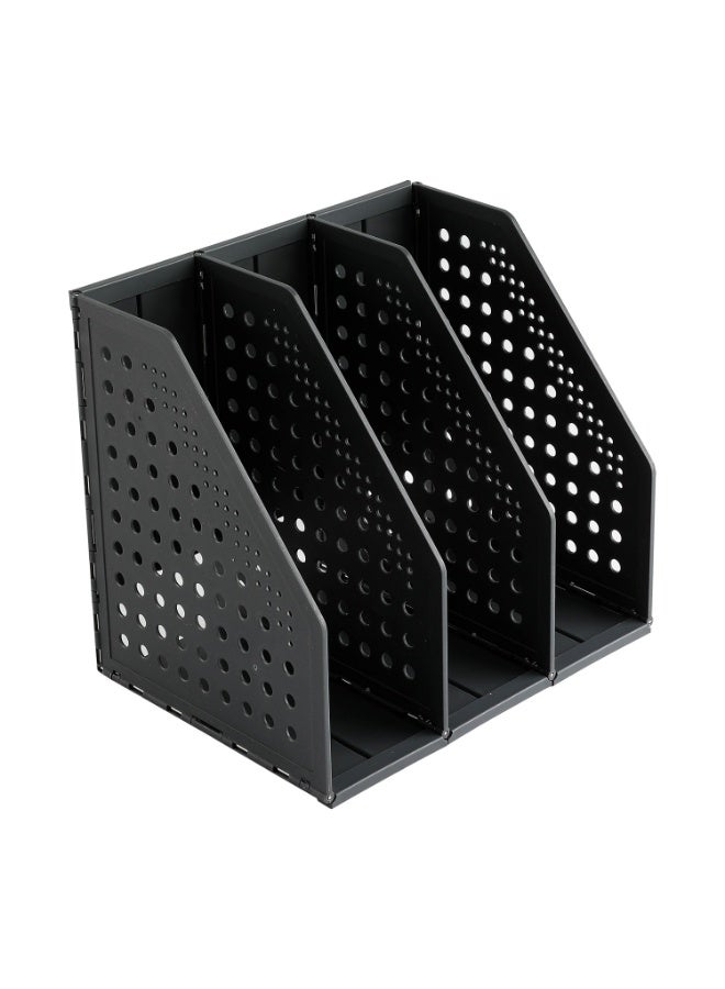 ديلي Collapsible Magazine File Holder, Desk Organizer Document Folder For Office Organization And Storage, 3 Vertical Compartments, - Image 4