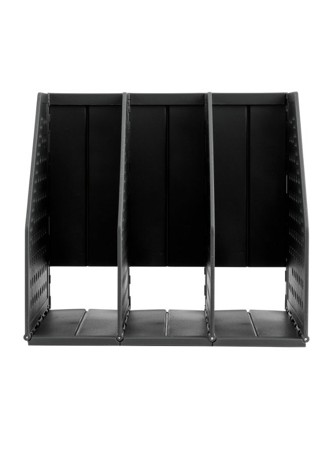 ديلي Collapsible Magazine File Holder, Desk Organizer Document Folder For Office Organization And Storage, 3 Vertical Compartments, - Image 2