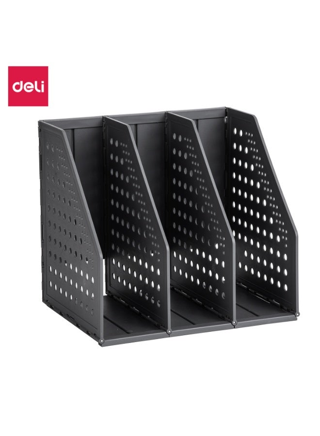 ديلي Collapsible Magazine File Holder, Desk Organizer Document Folder For Office Organization And Storage, 3 Vertical Compartments, - Image 1
