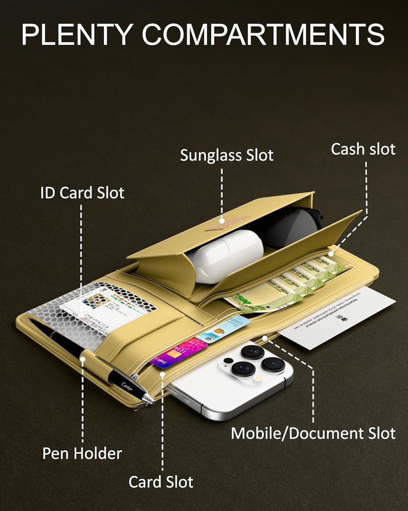 FEDUS Premium Car Sun Visor Organizer Car Organiser and Storage Car Document Holder, Sunglasses Holder for Car, Car All New Accessories Multipocket Pouch Auto Interior Accessories for Truck, SUV, Van - Image 4
