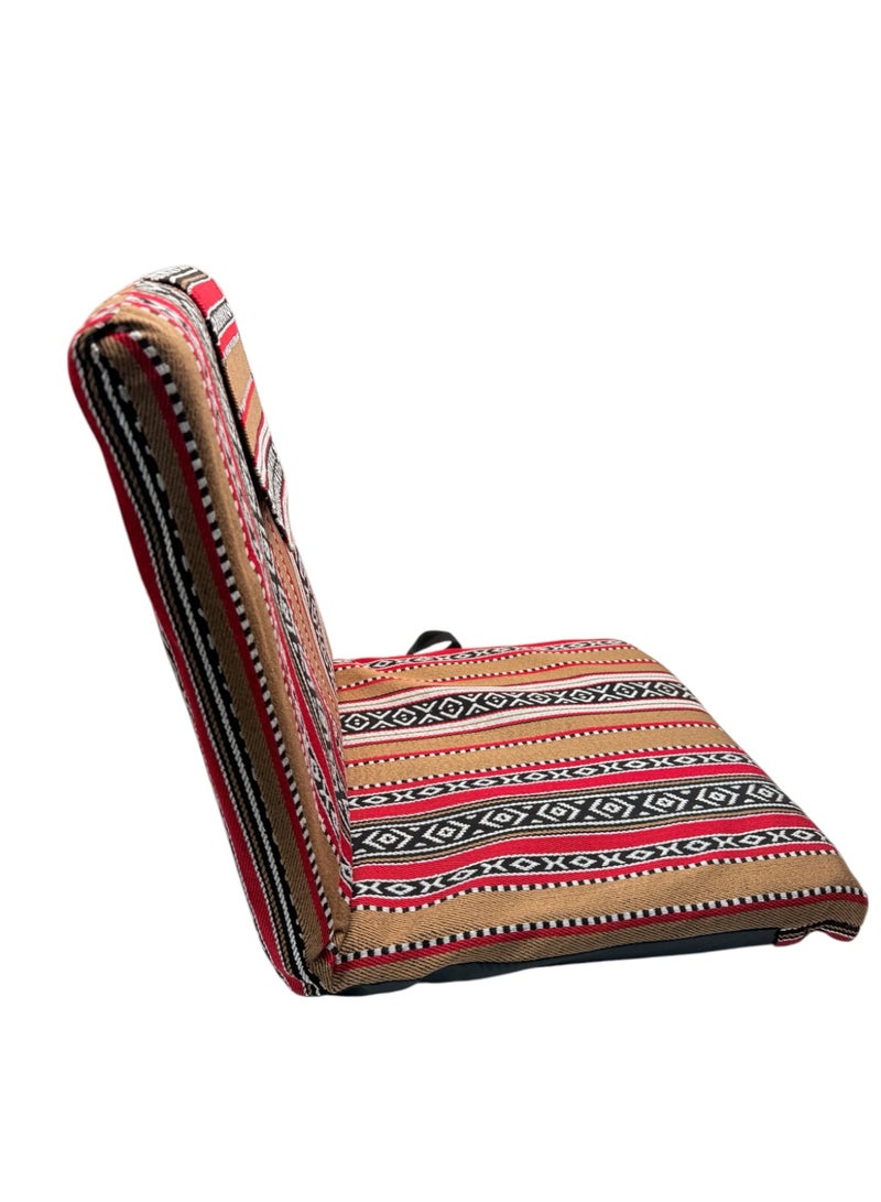 Floor Lounge Chair with a high back - Lightweight, Foldable, Sand Proof Polyester Beach & Camping Chair - Brown - Image 4