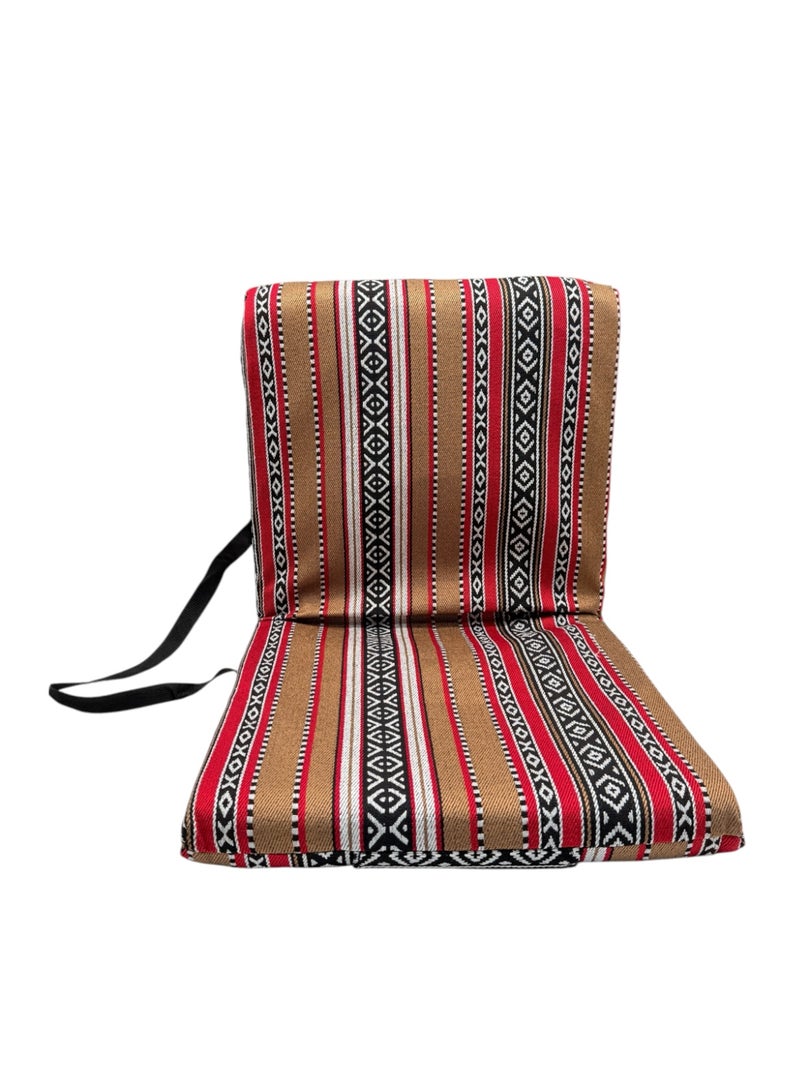 Floor Lounge Chair with a high back - Lightweight, Foldable, Sand Proof Polyester Beach & Camping Chair - Brown - Image 1