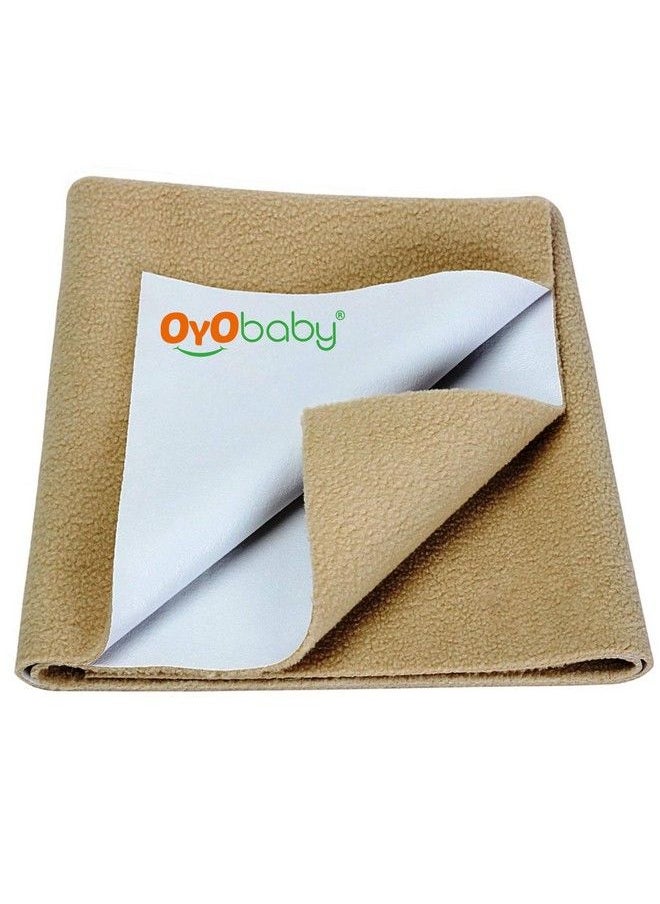 OYO BABY ملاءة سريعة الجفاف ومضادة للماء للأطفال؛ وسادة سرير؛ ملاءة واقية لسرير الأطفال الصغار (صغير (50 سم × 70 سم) بيج)  - Image 1