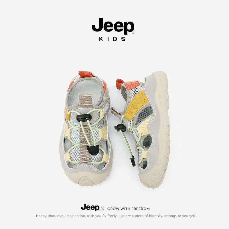 Jeep Boys' River Tracing Shoes Summer Baby Sandals Soft Sole Anti-Slip Breathable Mesh Wading Beach Shoes - Image 3
