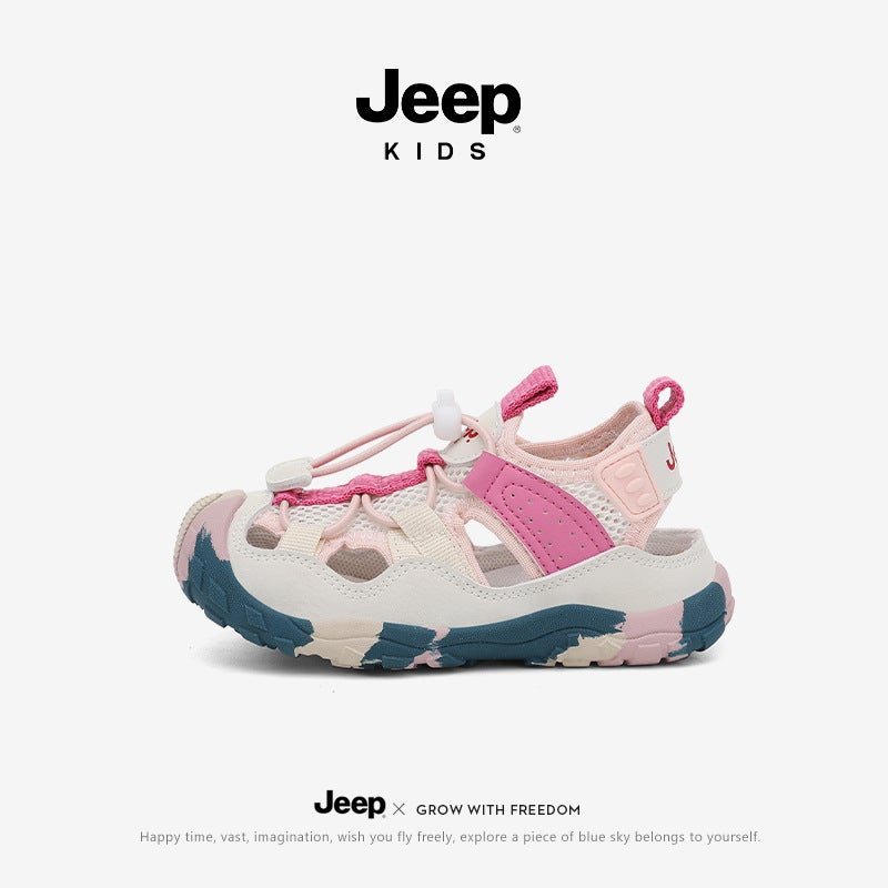 Jeep Boys' River Tracing Shoes Summer Baby Sandals Soft Sole Anti-Slip Breathable Mesh Wading Beach Shoes - Image 1