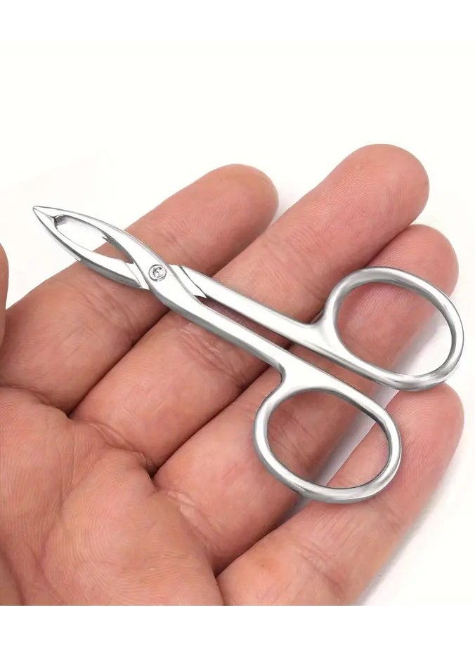 Rozino 1PC Tweezer Scissor Type, Handle Straight Tip Scissor Shape, Eyebrow Close Fit Tweezer, Used for Epilator, Facial Hair and Eyebrow Care Silver  - Image 1