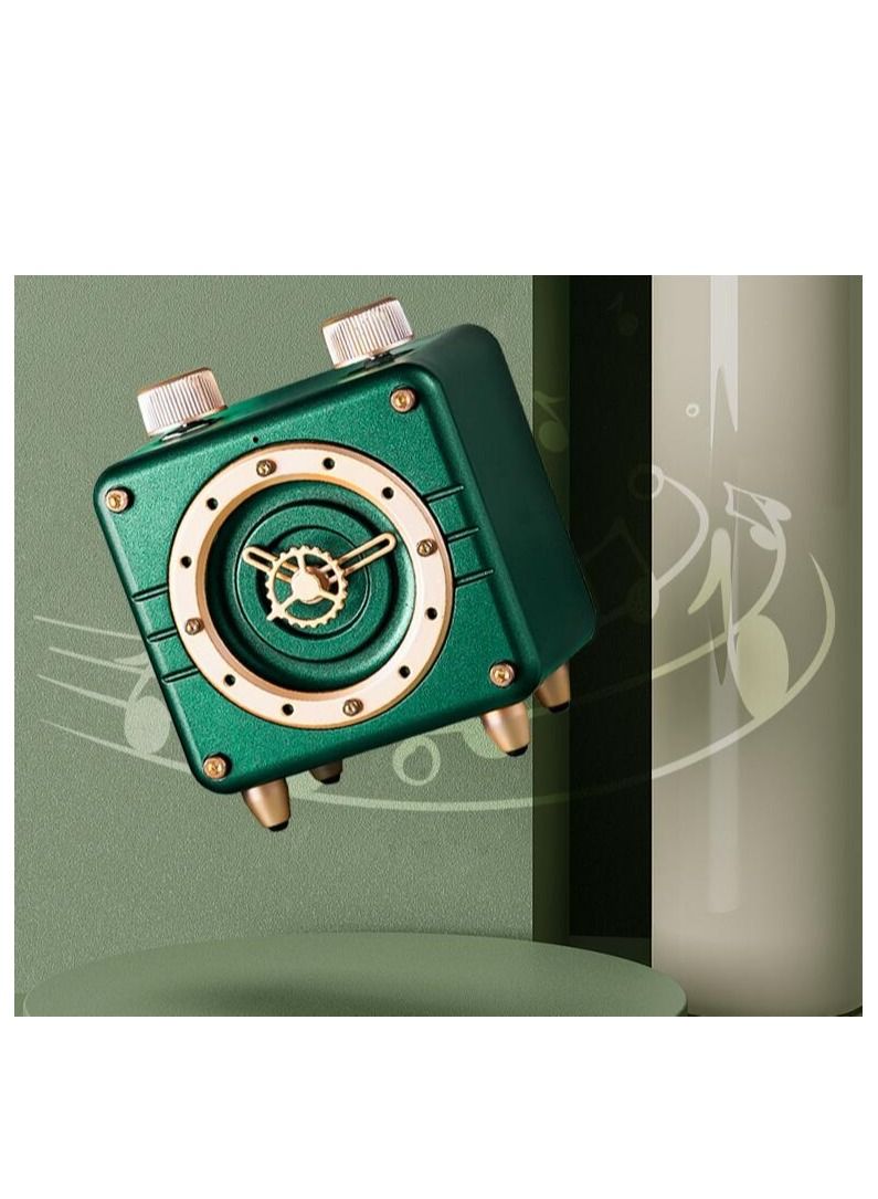 DUNISO Small And Retro Wireless Bluetooth Speaker WIth Creative Clock, Cute Old Fashion Style For Kitchen Desk Bedroom Office Party Outdoor Accessories For iPhone Android - Image 2