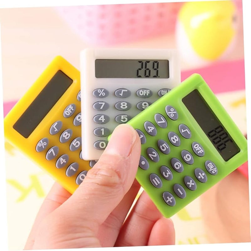 حاسبة جيب بلاستيكية 3 قطع - حاسبة حسابية صغيرة للطلاب والامتحانات - نمط عشوائي - Image 5