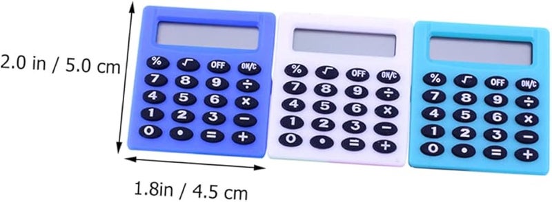 حاسبة جيب بلاستيكية 3 قطع - حاسبة حسابية صغيرة للطلاب والامتحانات - نمط عشوائي - Image 3