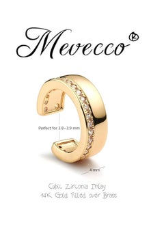 Mevecco Women Ear Cuff Earring Gold Non Pierced Ear Cartilage Clip on Wrap Hoop 14K Gold Filled Tiny Boho Beach Simple Minimalist Delicate Handmade Hypoallergenic Jewelry Gift-Sold as Single/Pair  - Image 4