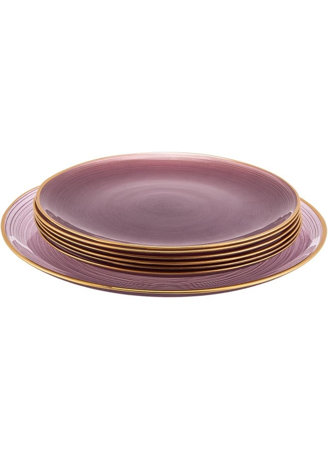 AKDC AKDC Glasscom 7Pcs Cake Set L(26Cm) Xw(26Cm) Xh(2Cm)/L(21Cm) Xw(21Cm) Xh(1Cm) Pink  - Image 1