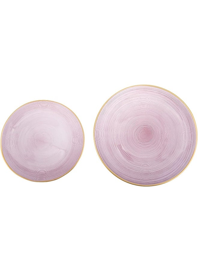 AKDC AKDC Glasscom 7Pcs Cake Set L(26Cm) Xw(26Cm) Xh(2Cm)/L(21Cm) Xw(21Cm) Xh(1Cm) Pink  - Image 3