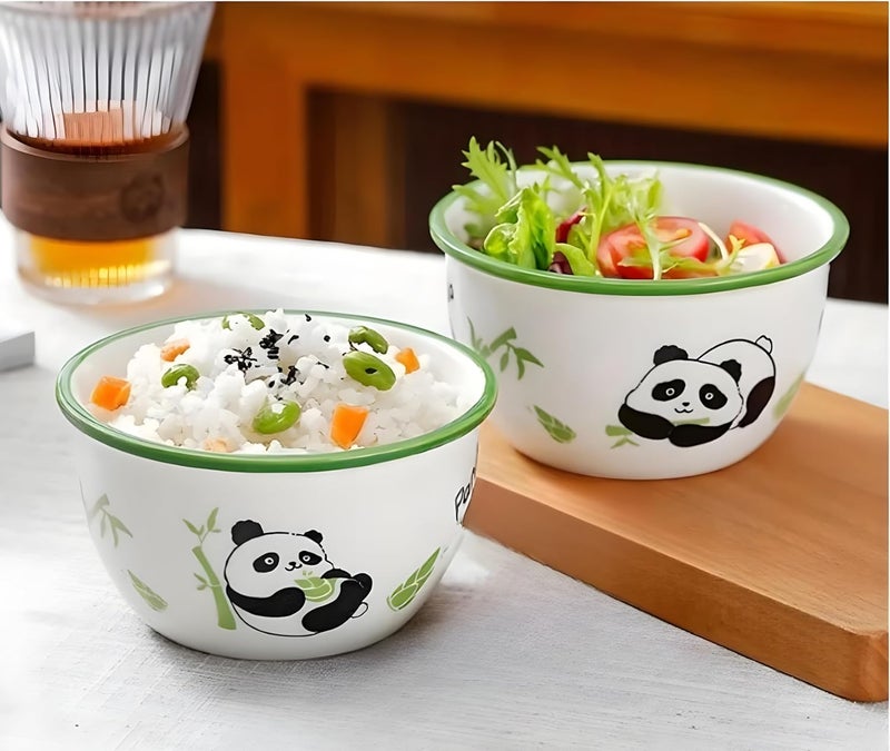 ONICORN Ceramic Porcelain Bowl Set for Oatmeal Salad Dessert Fruit Rice Snack Panda Theme Bowlset Dishwasher Microwave Safe with Gift Box Panda Theme Pack of 2 - Image 2